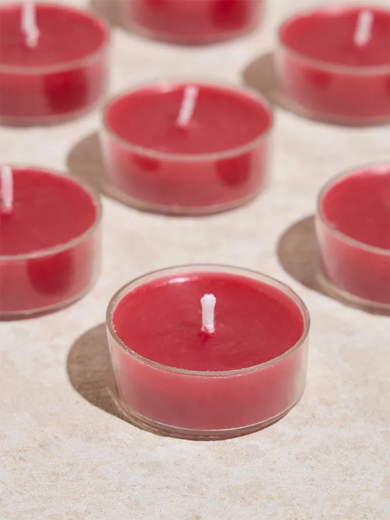 Westside Home Red Acrylic Tealight Candles (Set of 16)