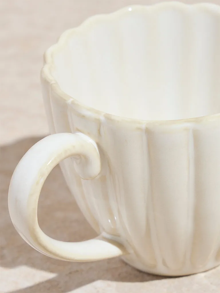 Westside Home White Scallop Design Espresso Cup