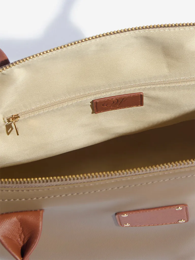 Westside Taupe Solid Tote Bag