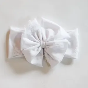 White Distressed Headwrap