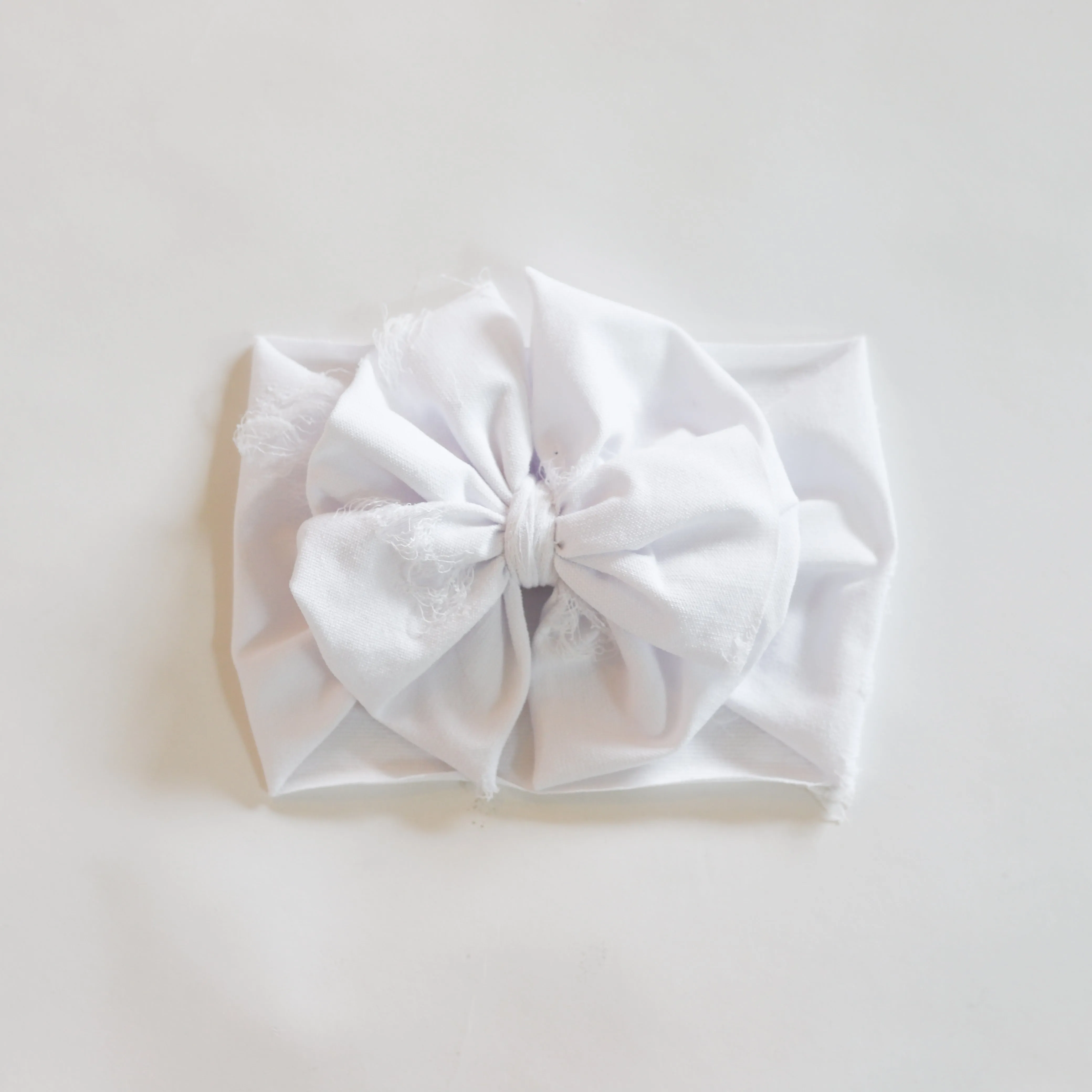 White Distressed Headwrap