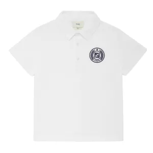 White Logo Polo