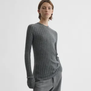 WIDE RIB CREWNECK | grey cashmere