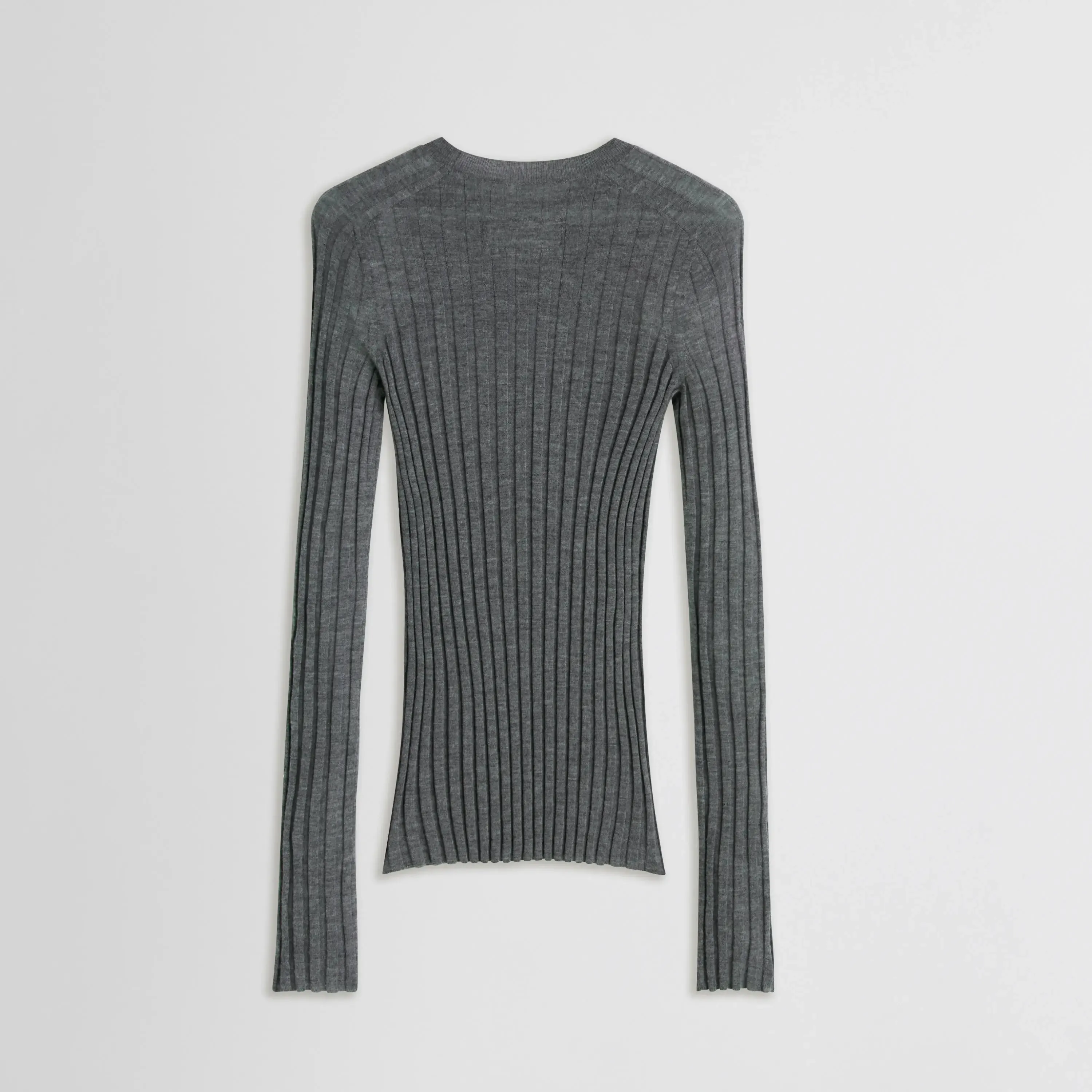 WIDE RIB CREWNECK | grey cashmere