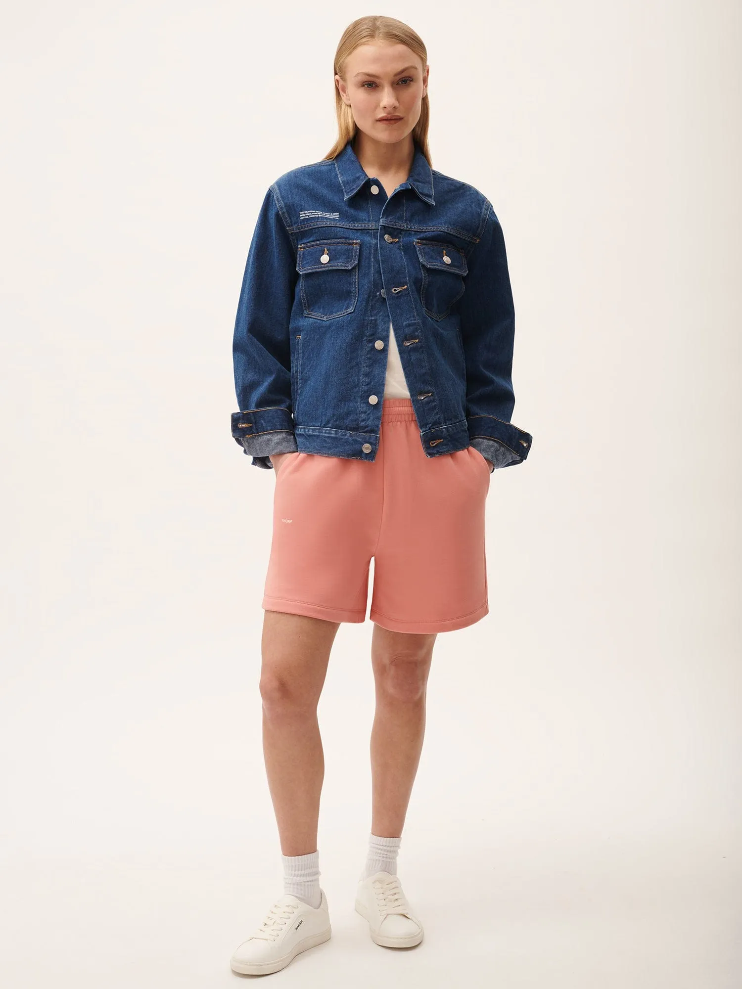 Womens 365 Midweight Mid Length Shorts—Dewy Rose