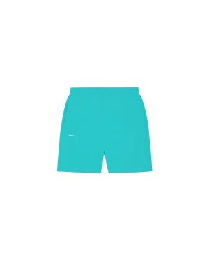 Womens 365 Midweight Mid Length Shorts—Ocean Turquoise