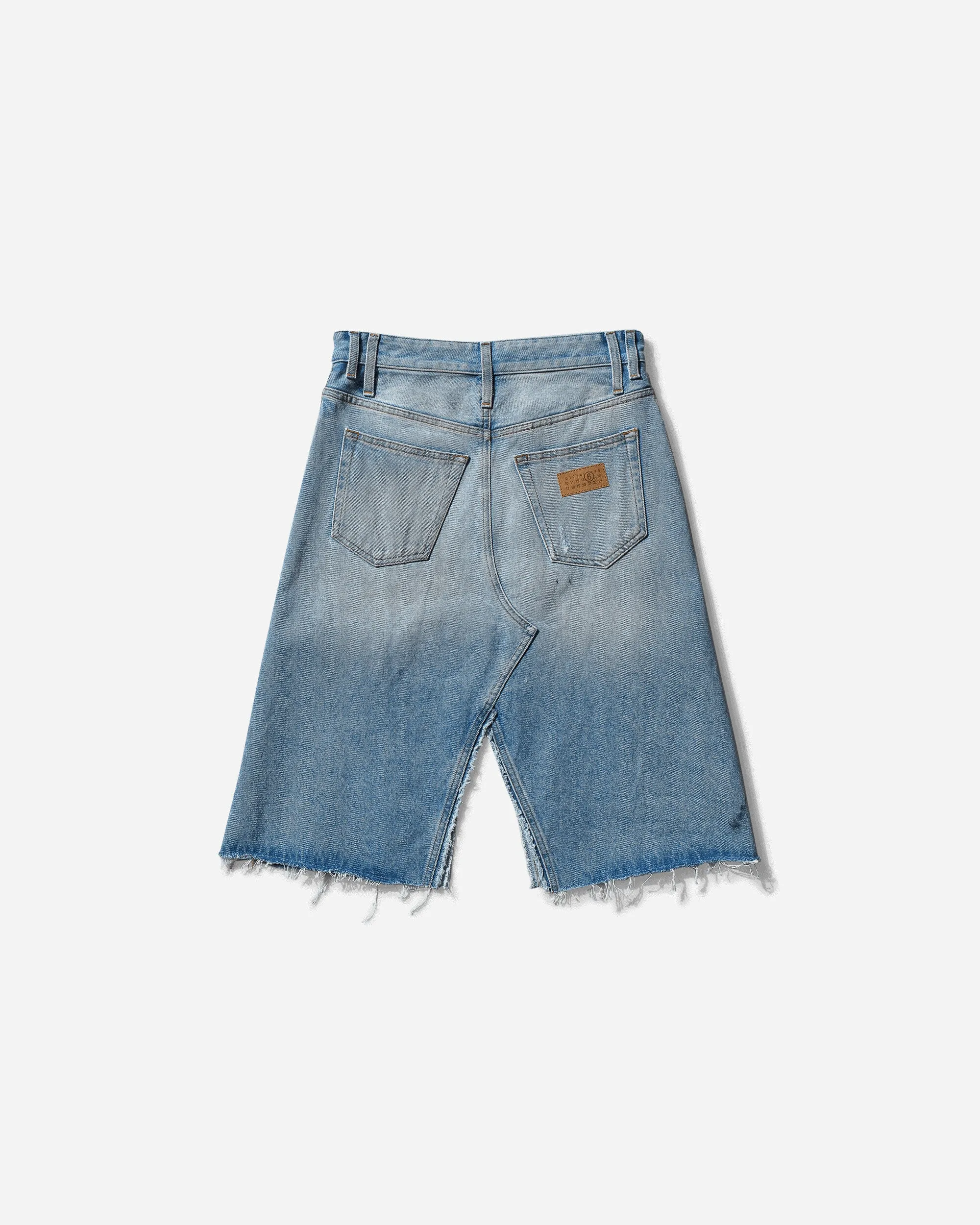 Women's Distressed Denim Skirt Blue