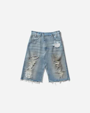 Women's Distressed Denim Skirt Blue