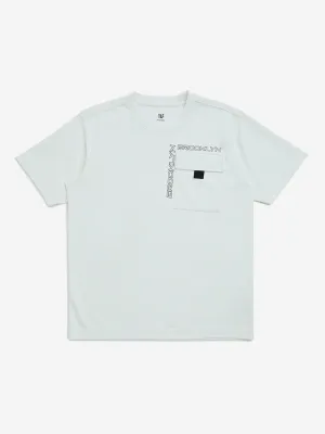 Y&F Kids White Text Design Relaxed-Fit Cotton-Blend T-Shirt