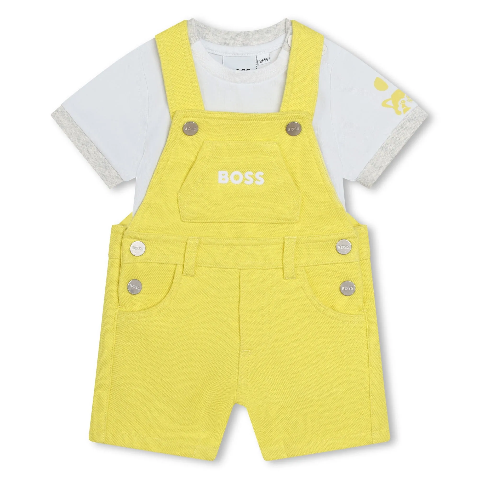 Yellow Logo Overalls Outfit